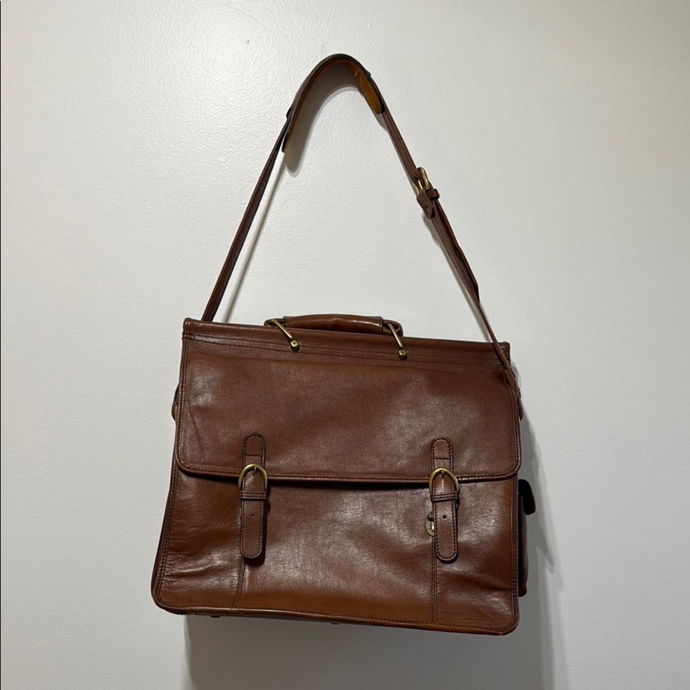 Vintage Classic Brown Leather Men's Briefcase‎